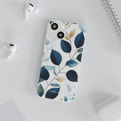 Navy Leaf Veins iPhone 13 mini Case - Soft