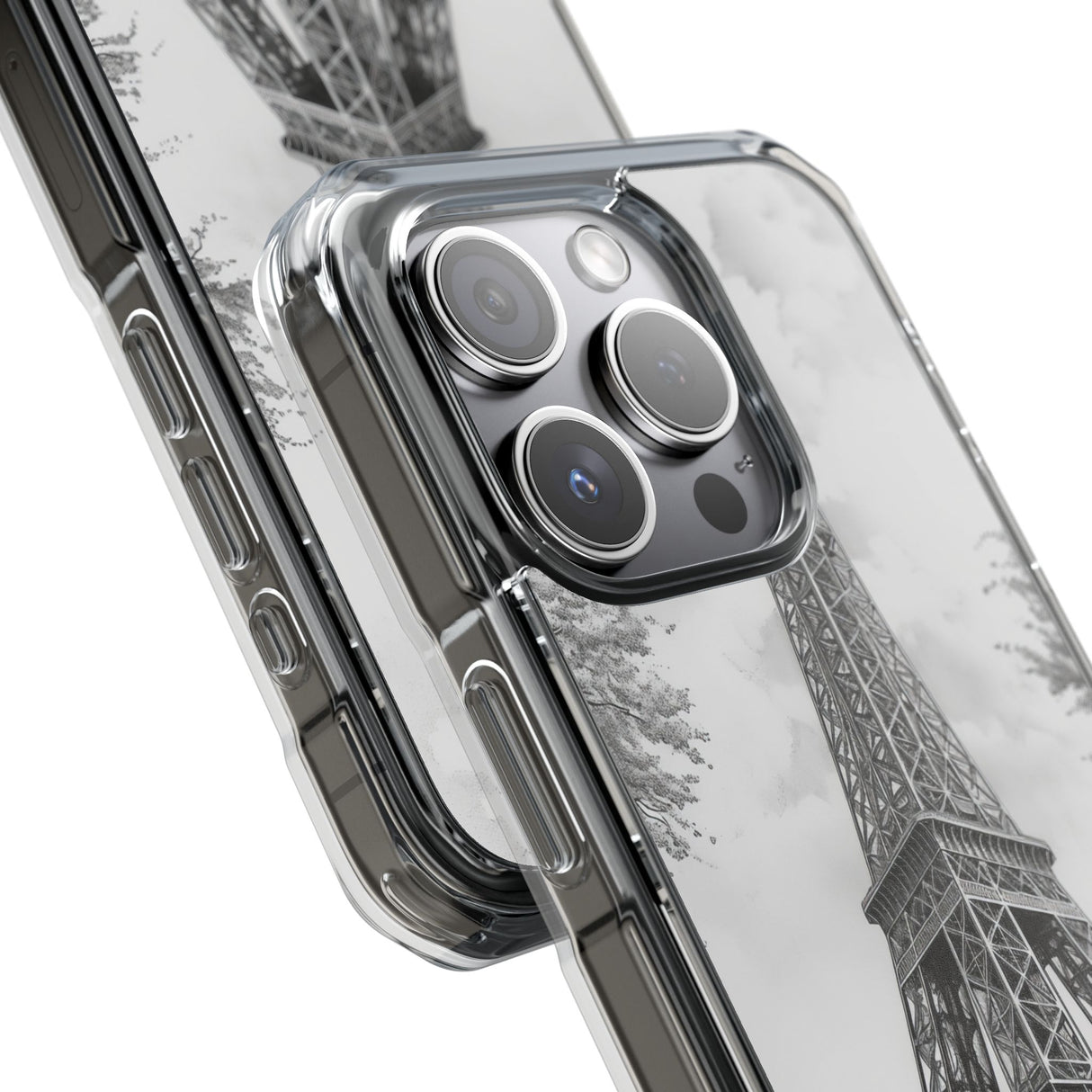 Parisian Monochrome Majesty – Handyhülle für iPhone (Clear Impact – Magnetisch)