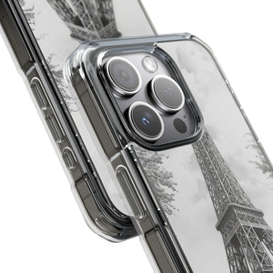 Parisian Monochrome Majesty - Phone Case for iPhone (Clear Impact - Magnetic)