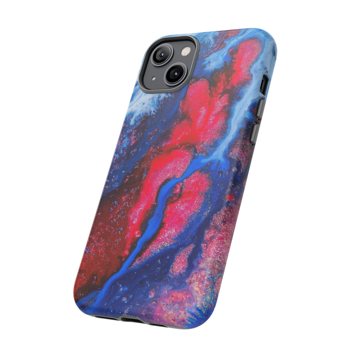 Red n Blue Ink Art iPhone Case (Protective) Phone Case