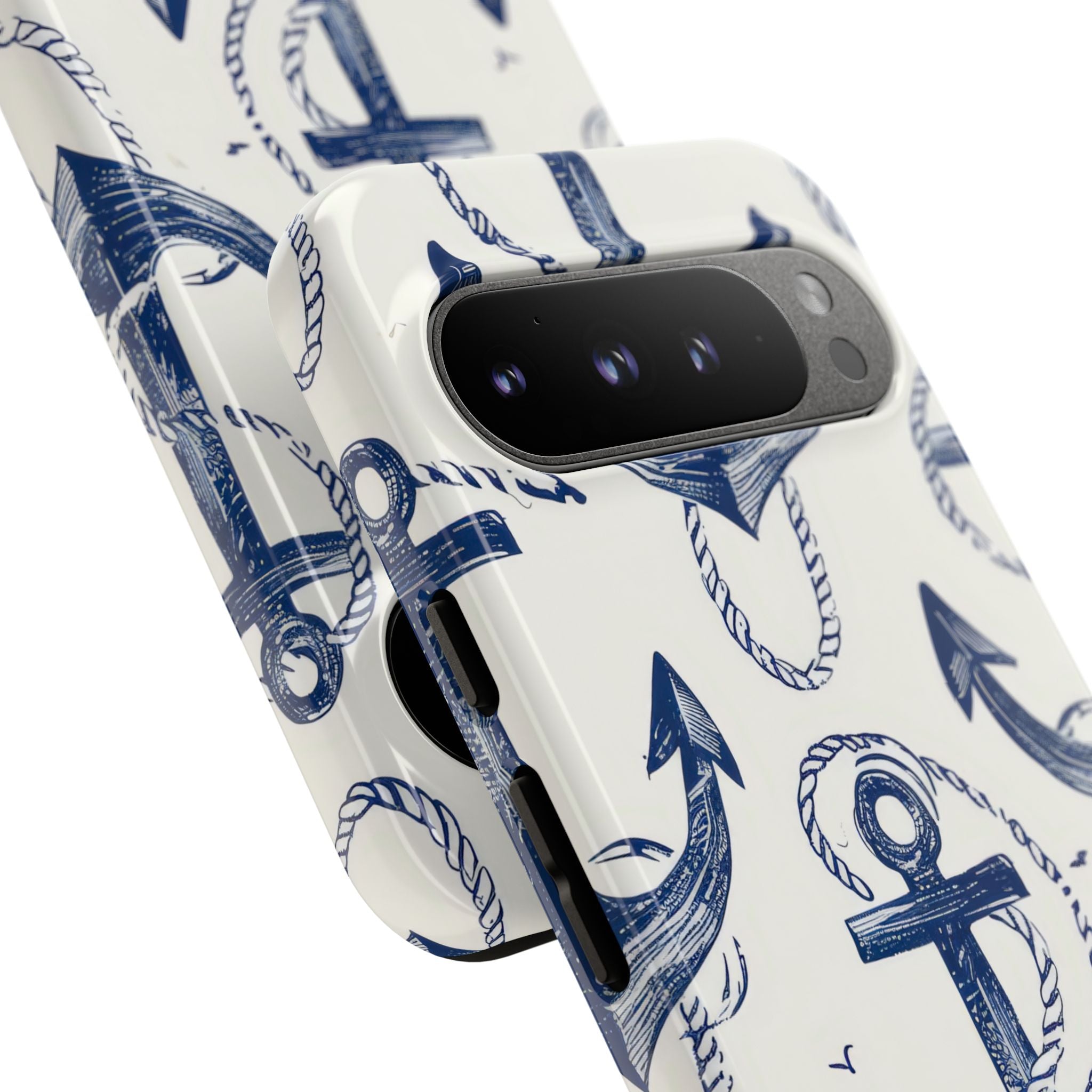 Navy Anchor Tapestry Google Pixel 9 - Tough