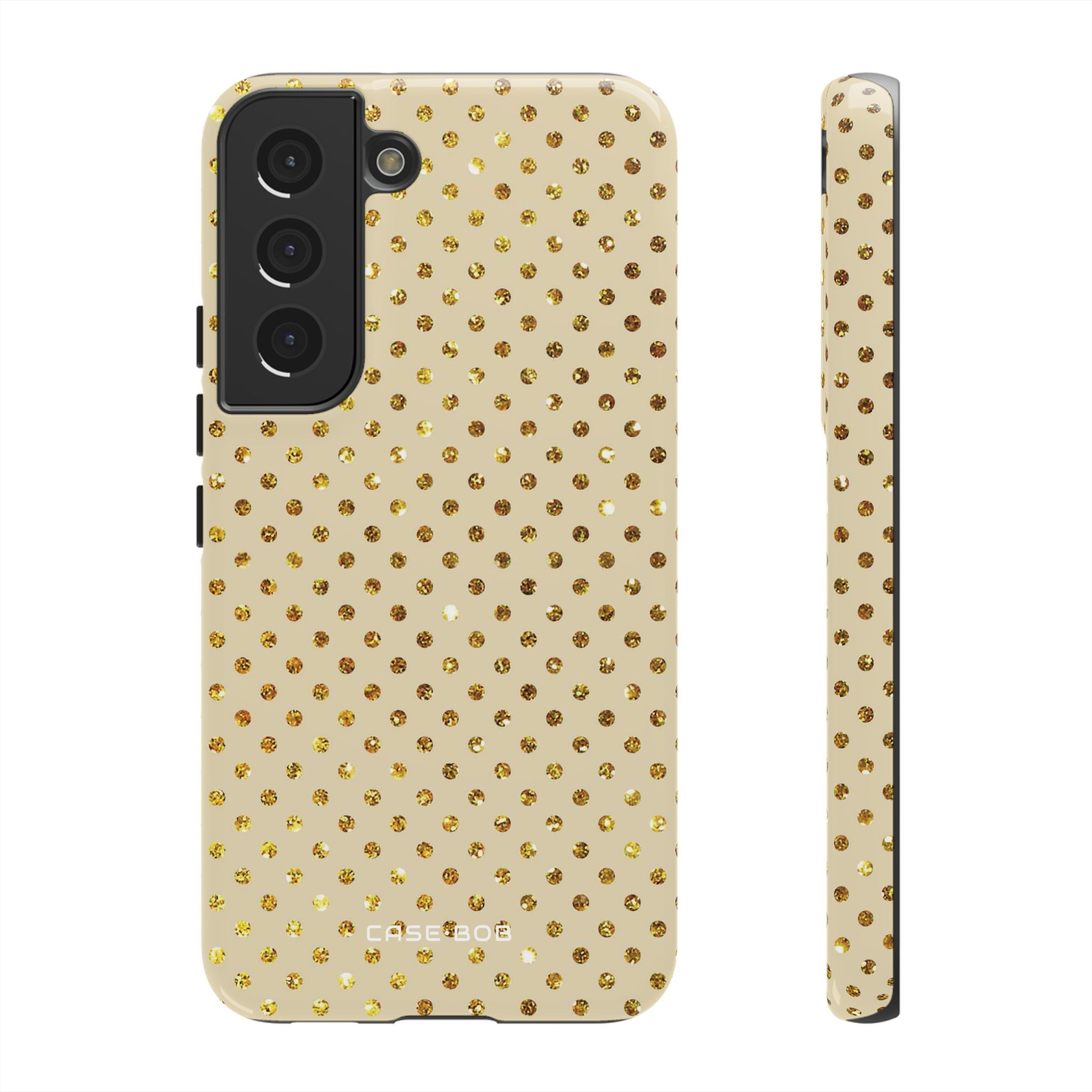 Gold Sparkle Grid Samsung S22 Case - Tough