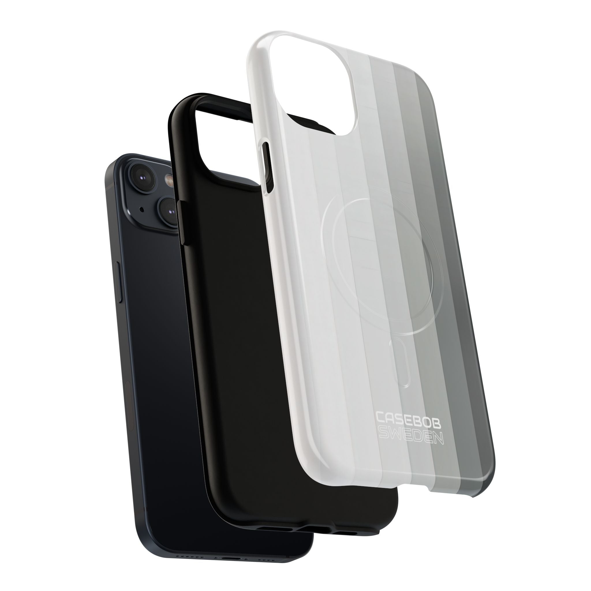 Silver Gradient Stripes iPhone 14 - Tough+