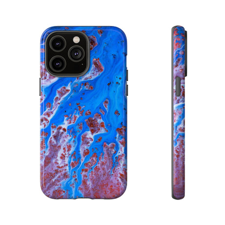 Bright Blue Ink Art iPhone Case (Protective) iPhone 14 Pro Max Glossy Phone Case