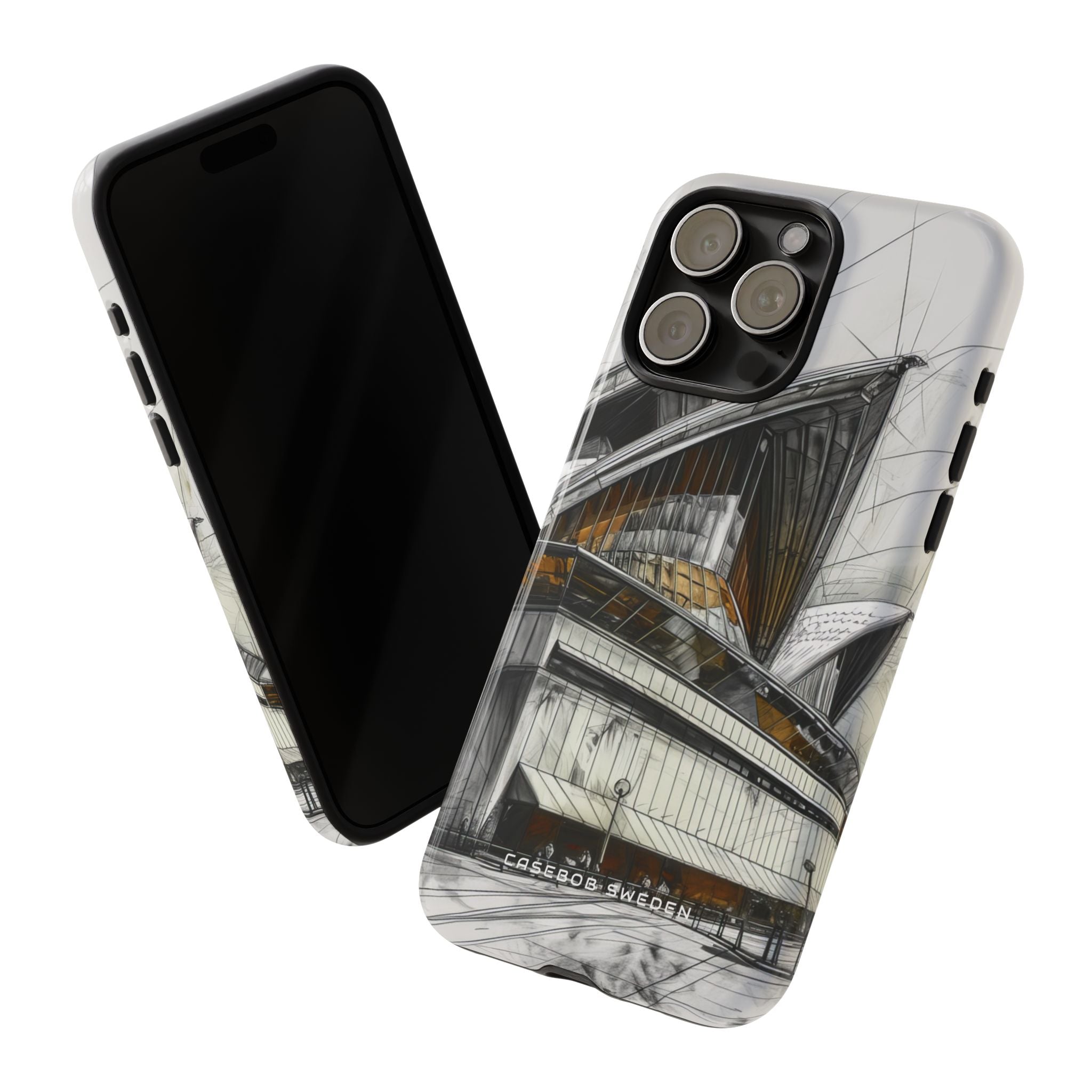 Architectural Curves in Line Formation iPhone 15 - Tough Phone Case