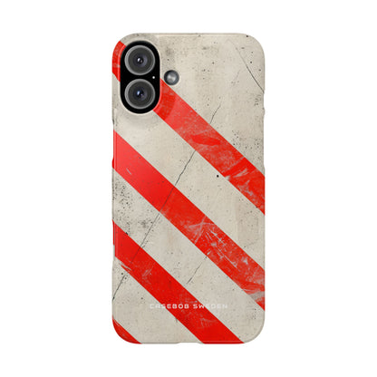 Striker Crimson Stripes iPhone 16 - Schlanke Handyhülle