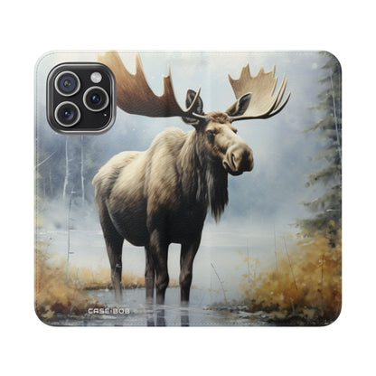Misty Moose Reflection - iPhone 15 Pro Max Case - Wallet