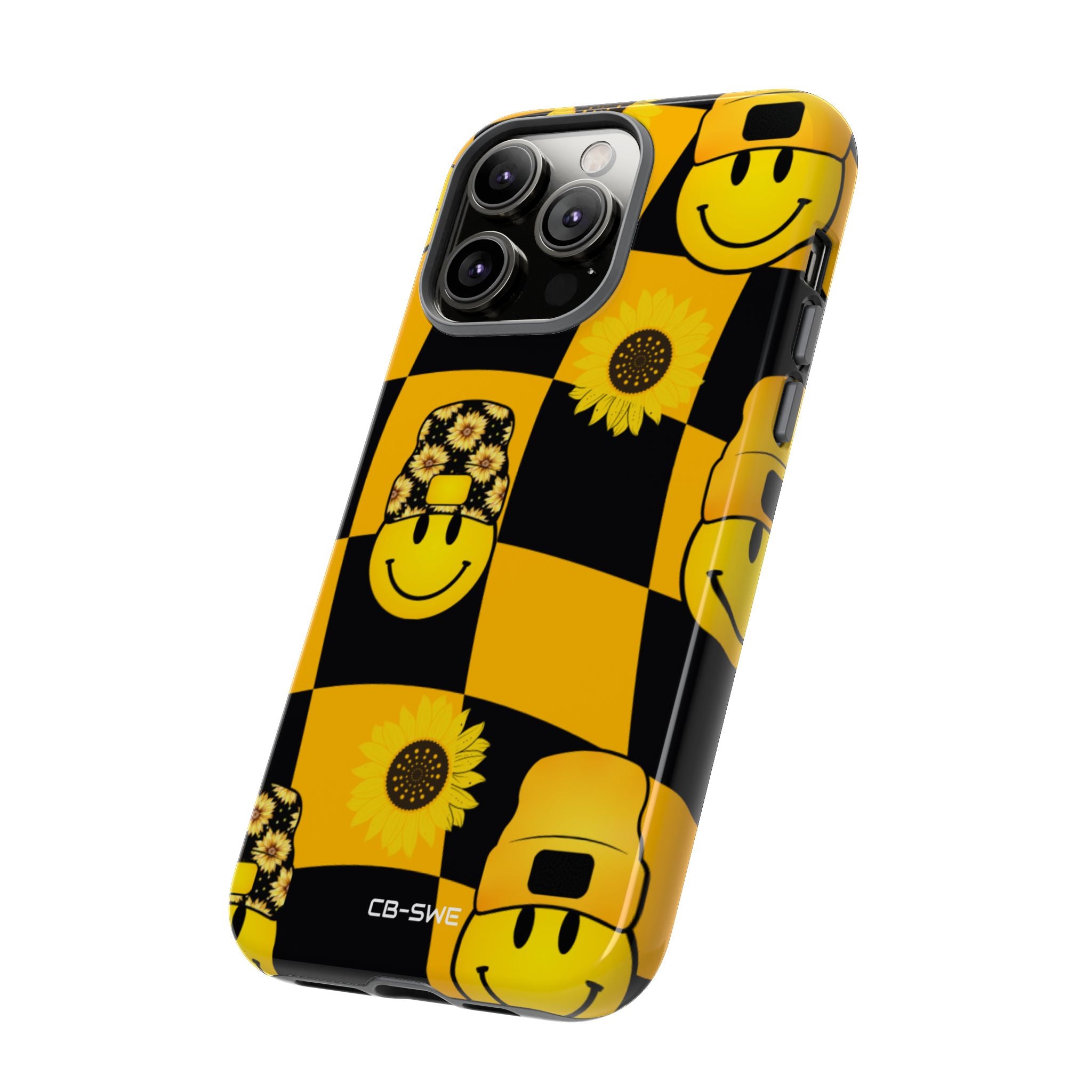 Joyful Checkered Smiles - iPhone Case