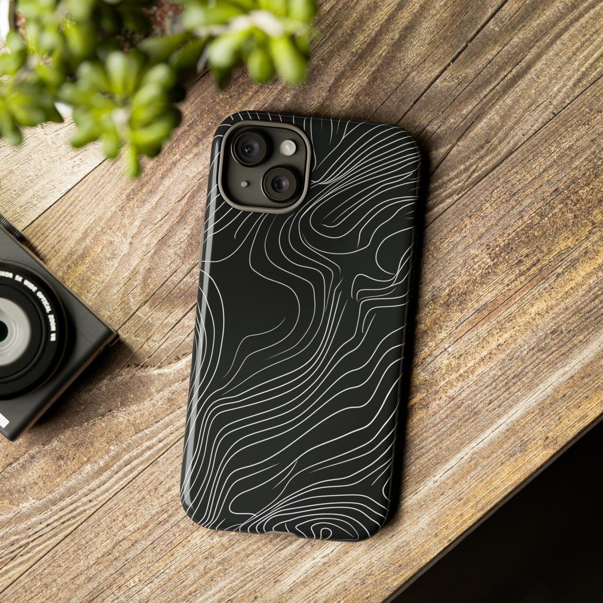 Mancho Grey Lines Abstract Case - Protective Phone Case