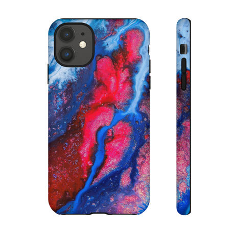 Red n Blue Ink Art iPhone Case (Protective) iPhone 11 Matte Phone Case