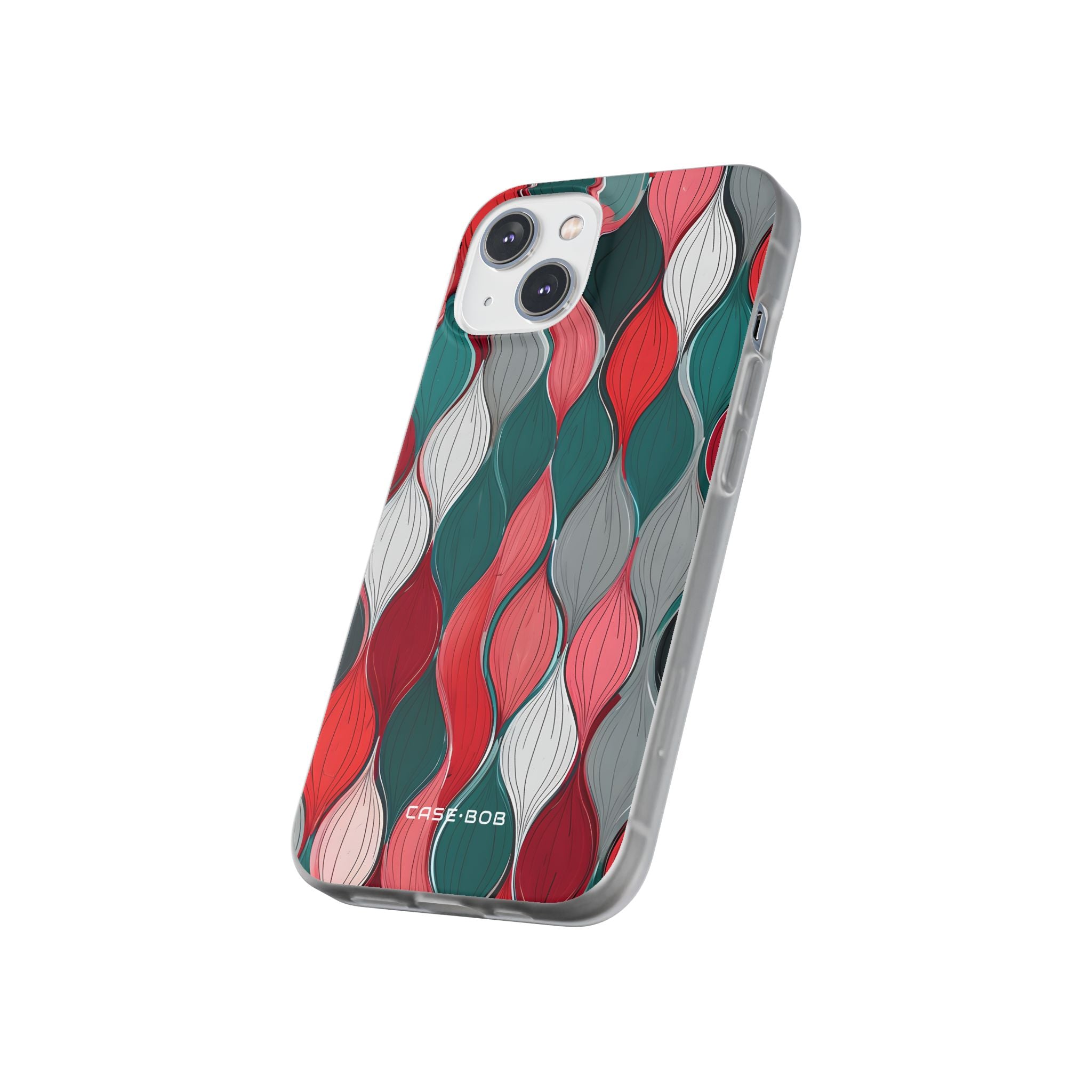Leaf Cascade Teal iPhone 14 Case - Soft