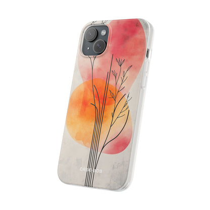 Curved Stem Sunset iPhone 15 Plus Case - Soft