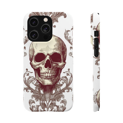 Gothic Skulls and Ornate Foliage iPhone 14 - Slim Phone Case