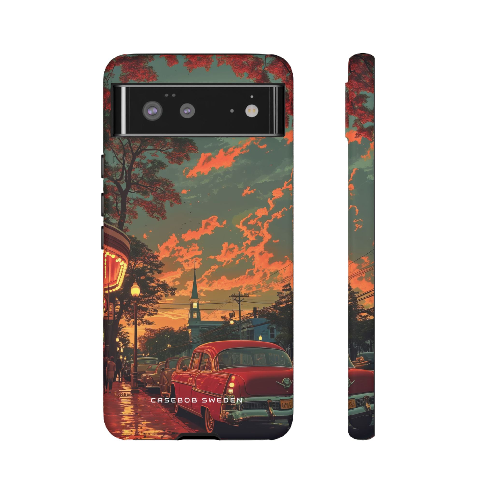 Mid-Century Nostalgia Streetscape Google Pixel 6 - Tough Phone Case