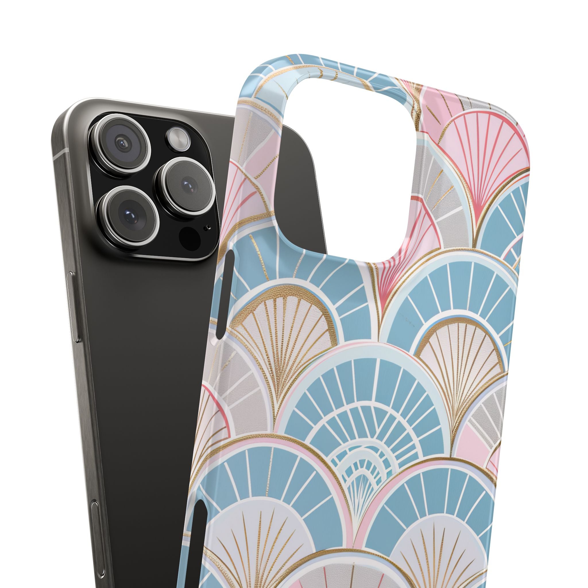 Art Deco Pastel Fan Pattern - Slim iPhone 16 Phone Case