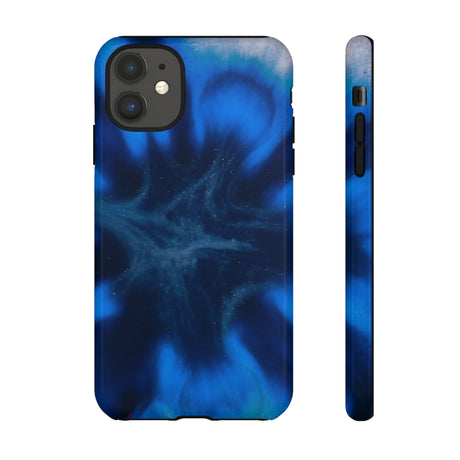 Blue Star Marble Ink Art iPhone Case (Protective) iPhone 11 Glossy Phone Case