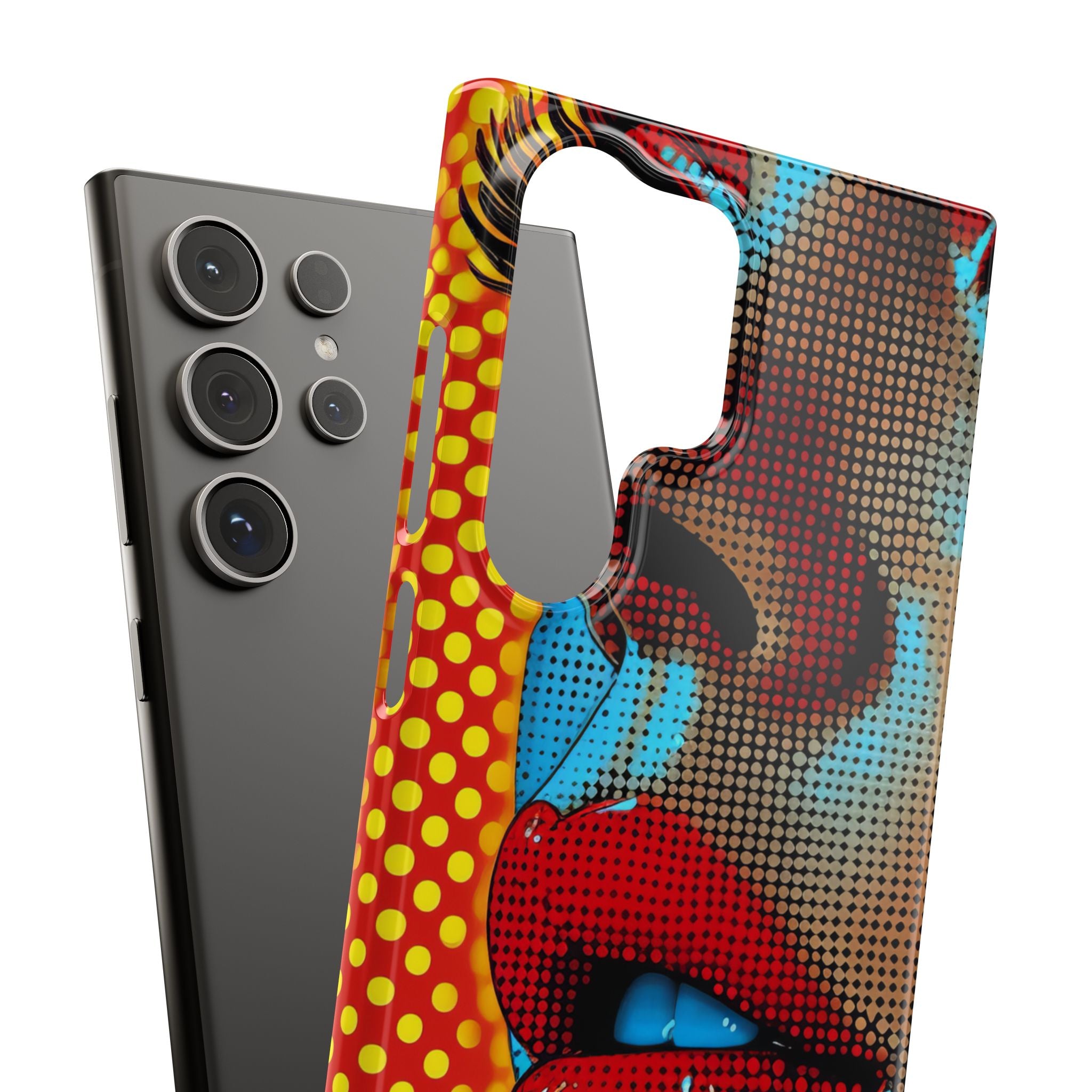 Yellow Red Pop Art Portrait - Slim Samsung S24 Phone Case