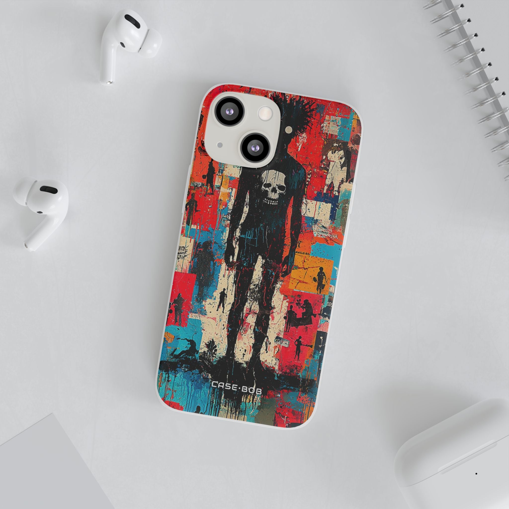 Spiky Skull Silhouette iPhone 13 mini Case - Soft