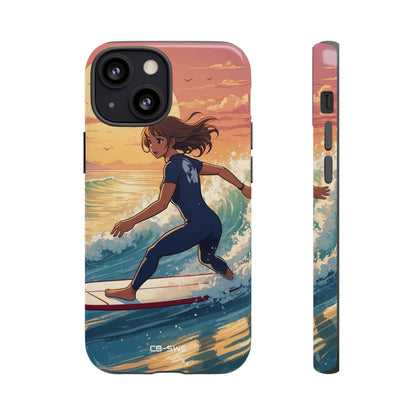 Surfing Into Sunset - iPhone Case