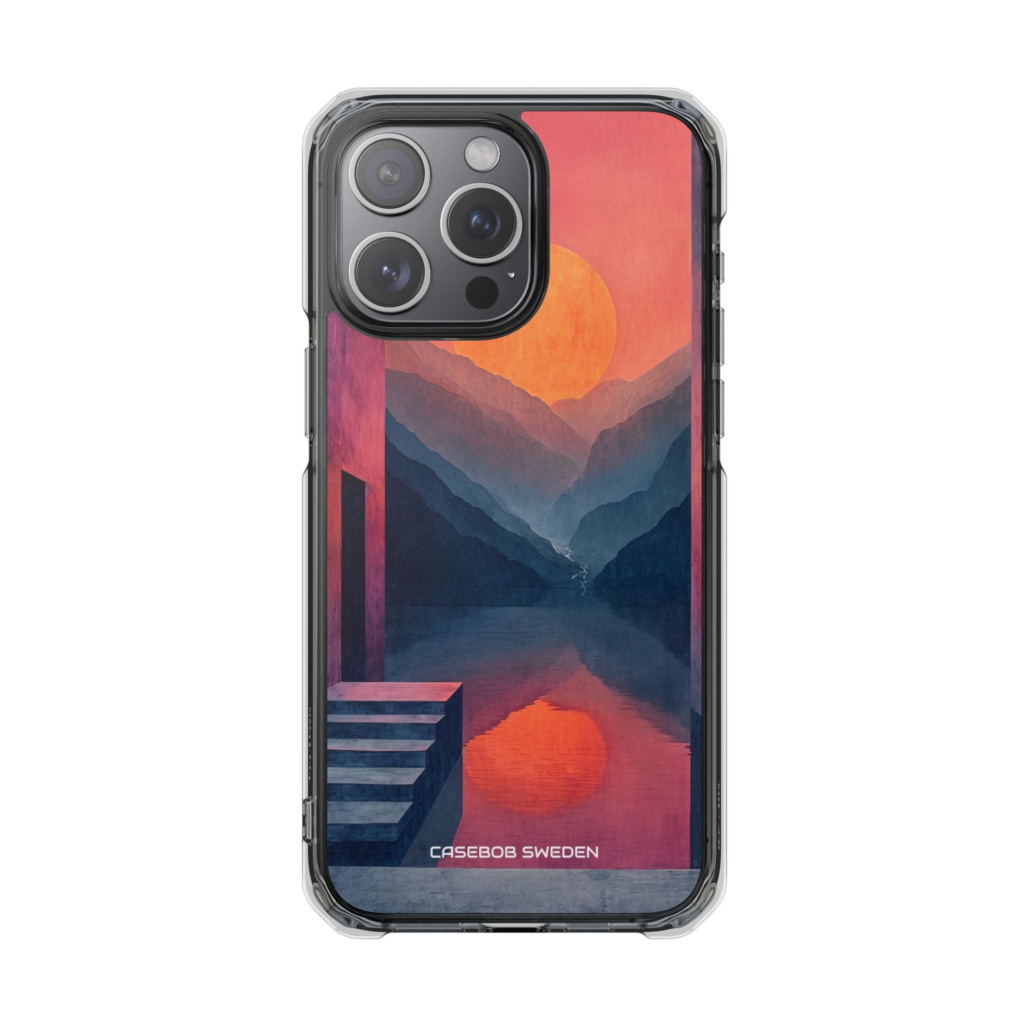 Surreal Sunset Landscape - Clear Impact iPhone 15 Phone Case