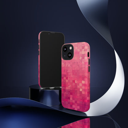 Pink Transition Squares - Protective Phone Case