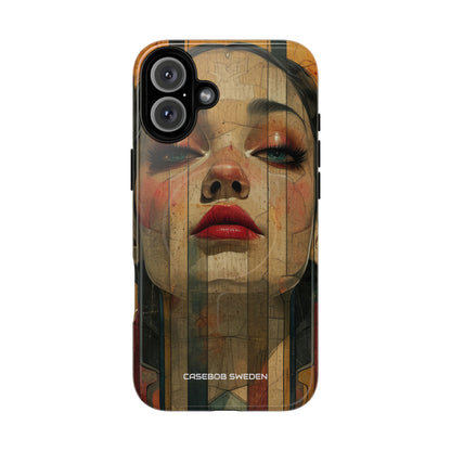 Bold Art Deco Portrait - Tough + MagSafe® iPhone 16 Phone Case