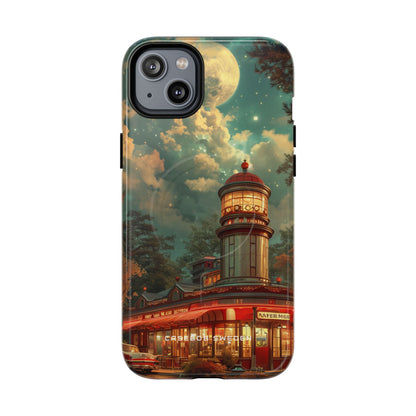 Vintage Moonlit Diner Fantasy iPhone 14 | Tough+ Phone Case