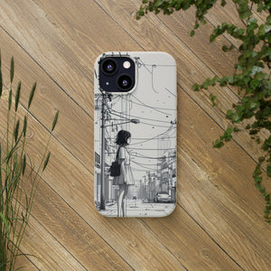 Urban Solitude Sketch | Biodegradable Phone Case