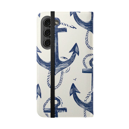 Blue Anchor Breeze - Samsung S23+ Case - Wallet