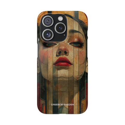 Bold Art Deco Portrait - Slim iPhone 15 Phone Case