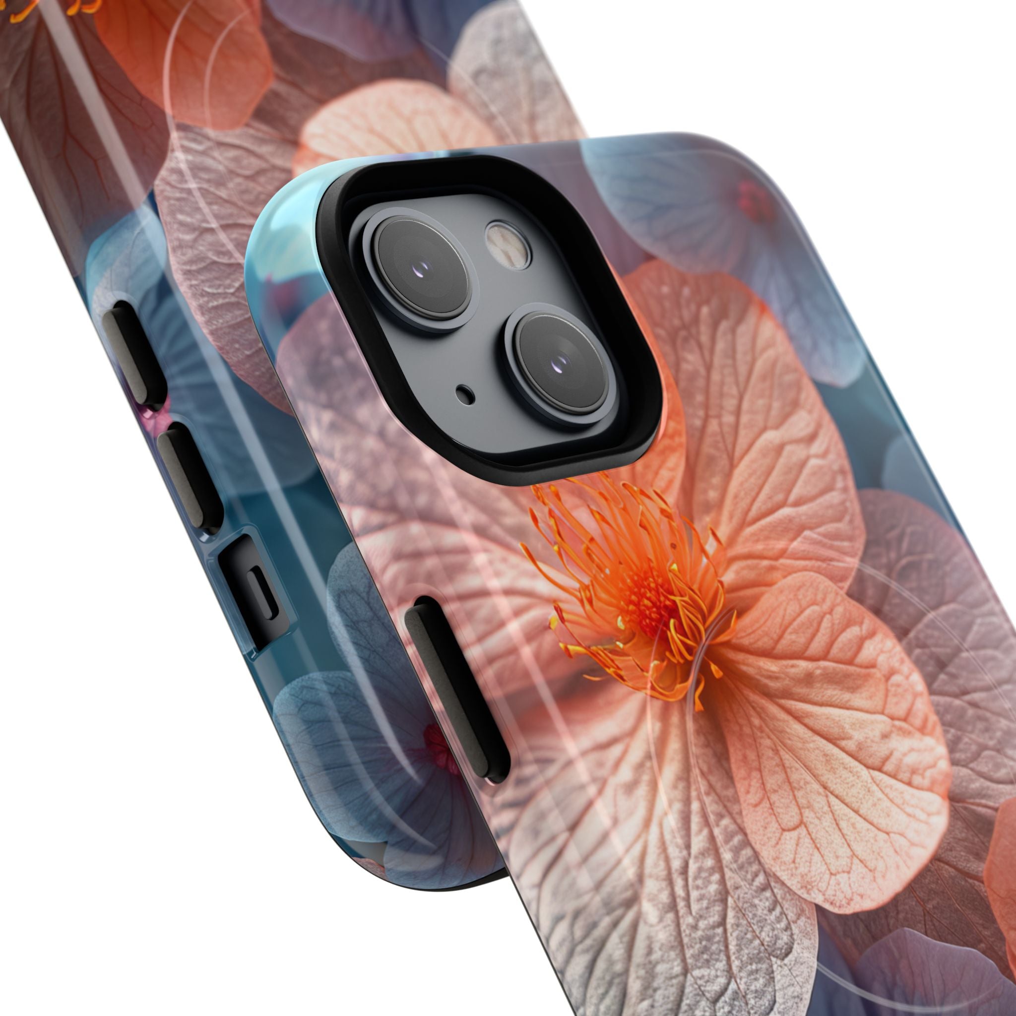 Peach Blossom Serenity - Tough + MagSafe® iPhone 14 Phone Case