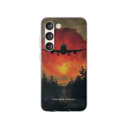 Vintage Sunset Airplane Silhouette Samsung S23 - Flexi Phone Case