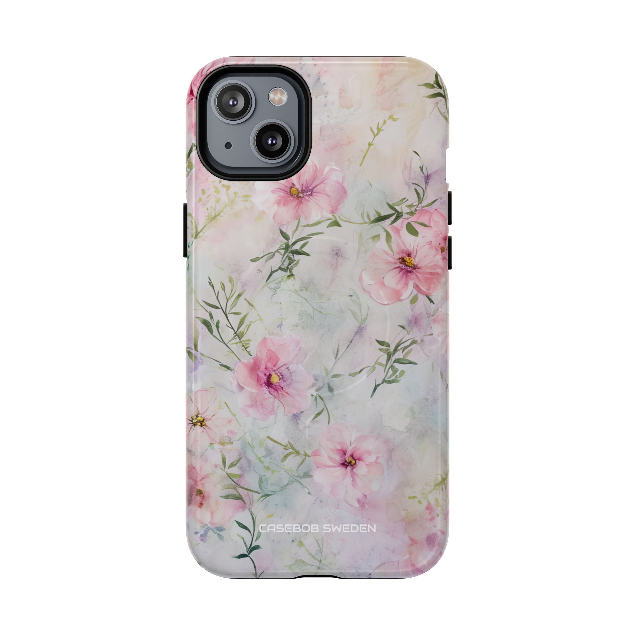 Pink Floral Watercolor Decor - Tough + MagSafe® iPhone 14 Phone Case