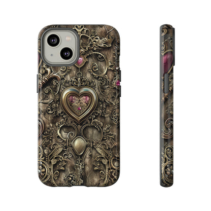 Antique Gold Lockets & Keys - Protective Phone Case