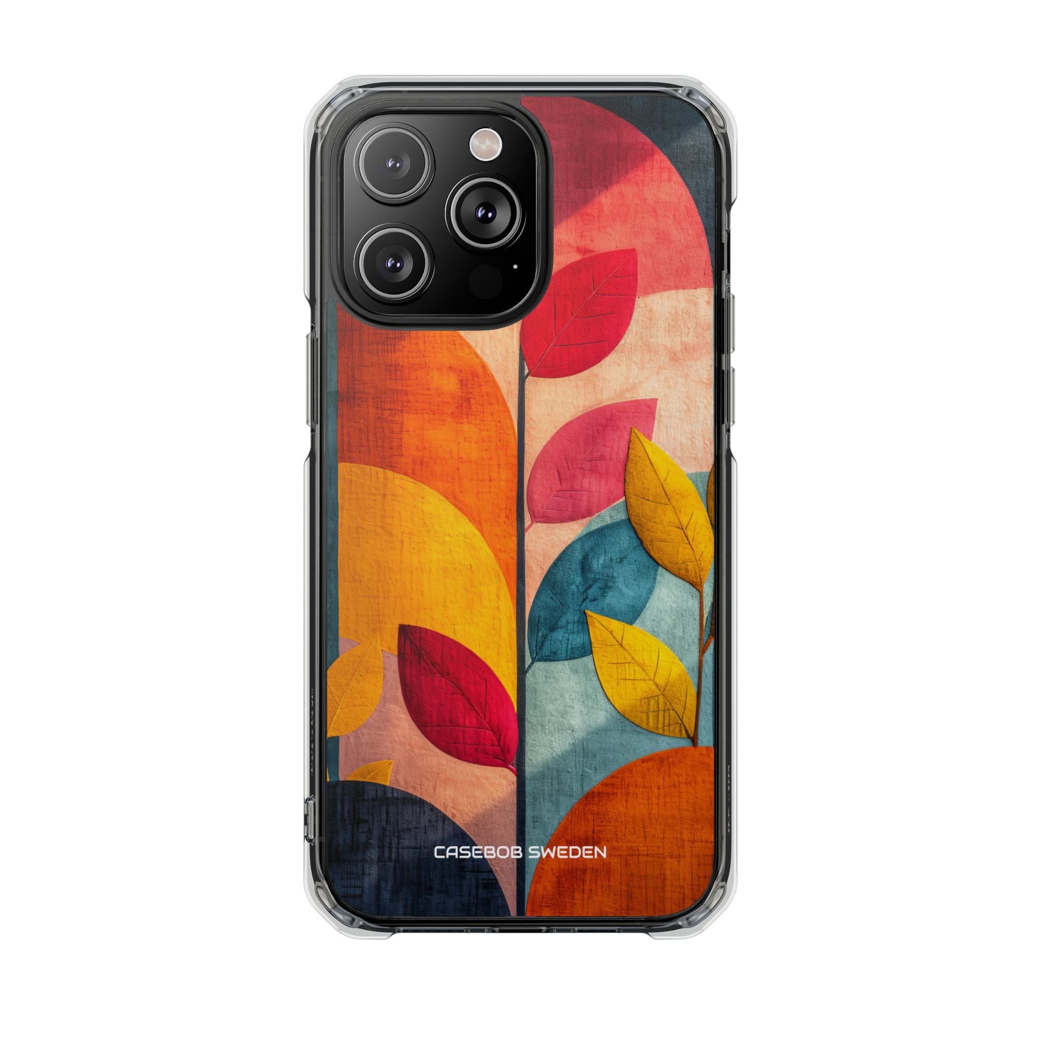 Abstract Orange Blue Design - Clear Impact iPhone 14 Phone Case