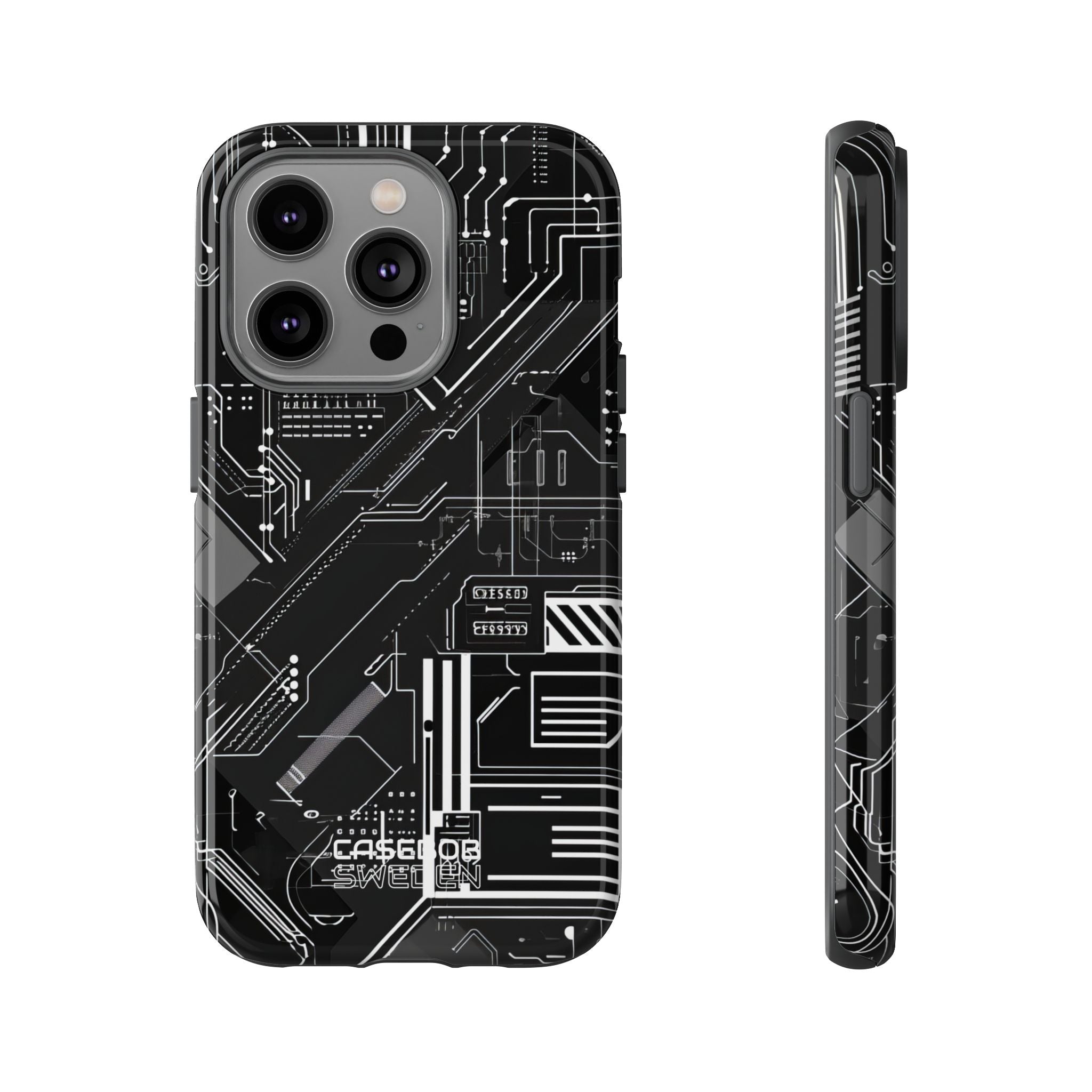 Futuristic Circuit Grid iPhone 14 - Tough