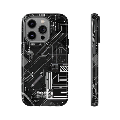 Futuristic Circuit Grid iPhone 14 - Tough