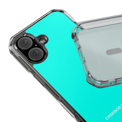 Turquoise Blue - Clear Impact iPhone 16 Phone Case