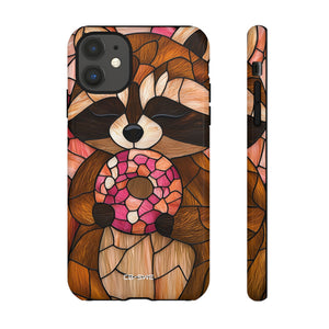 Raccoon Holds Donut - iPhone Case