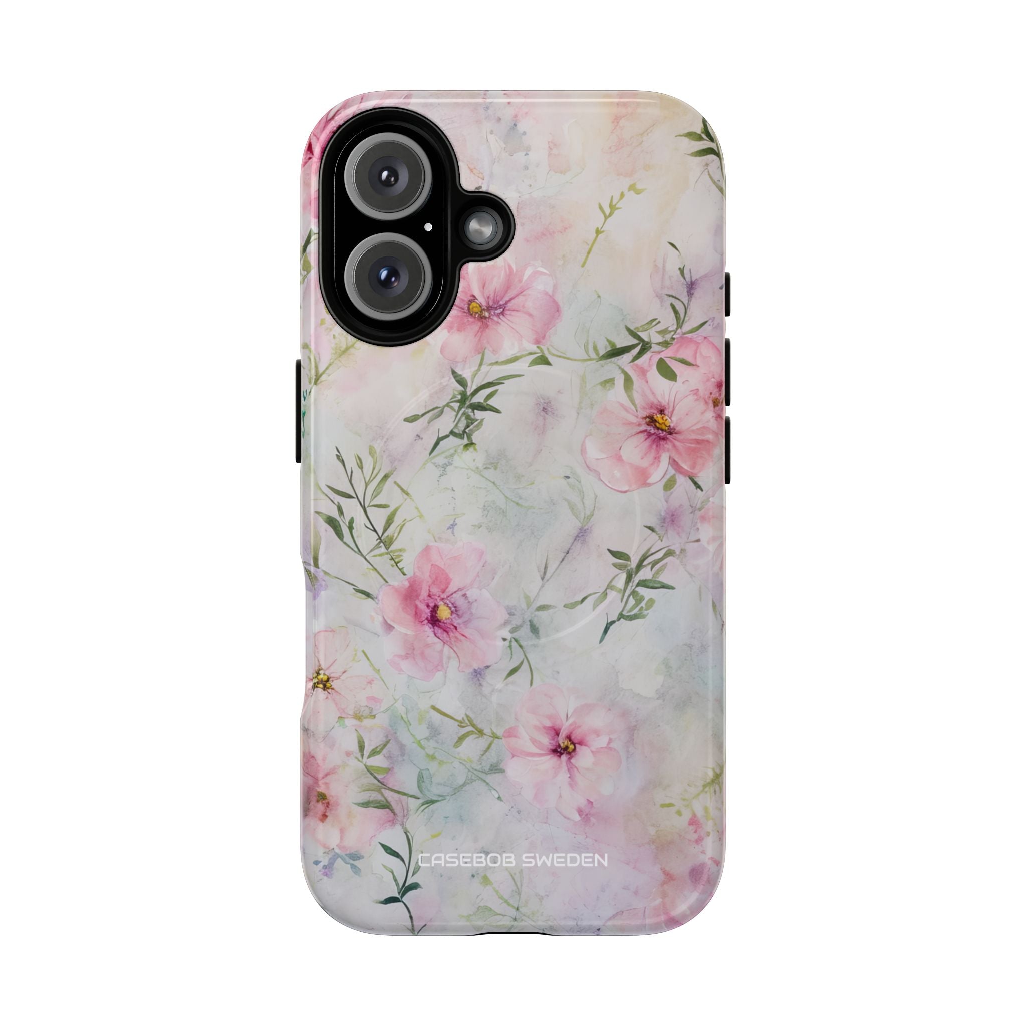 Pink Floral Watercolor Decor - Tough + MagSafe® iPhone 16 Phone Case