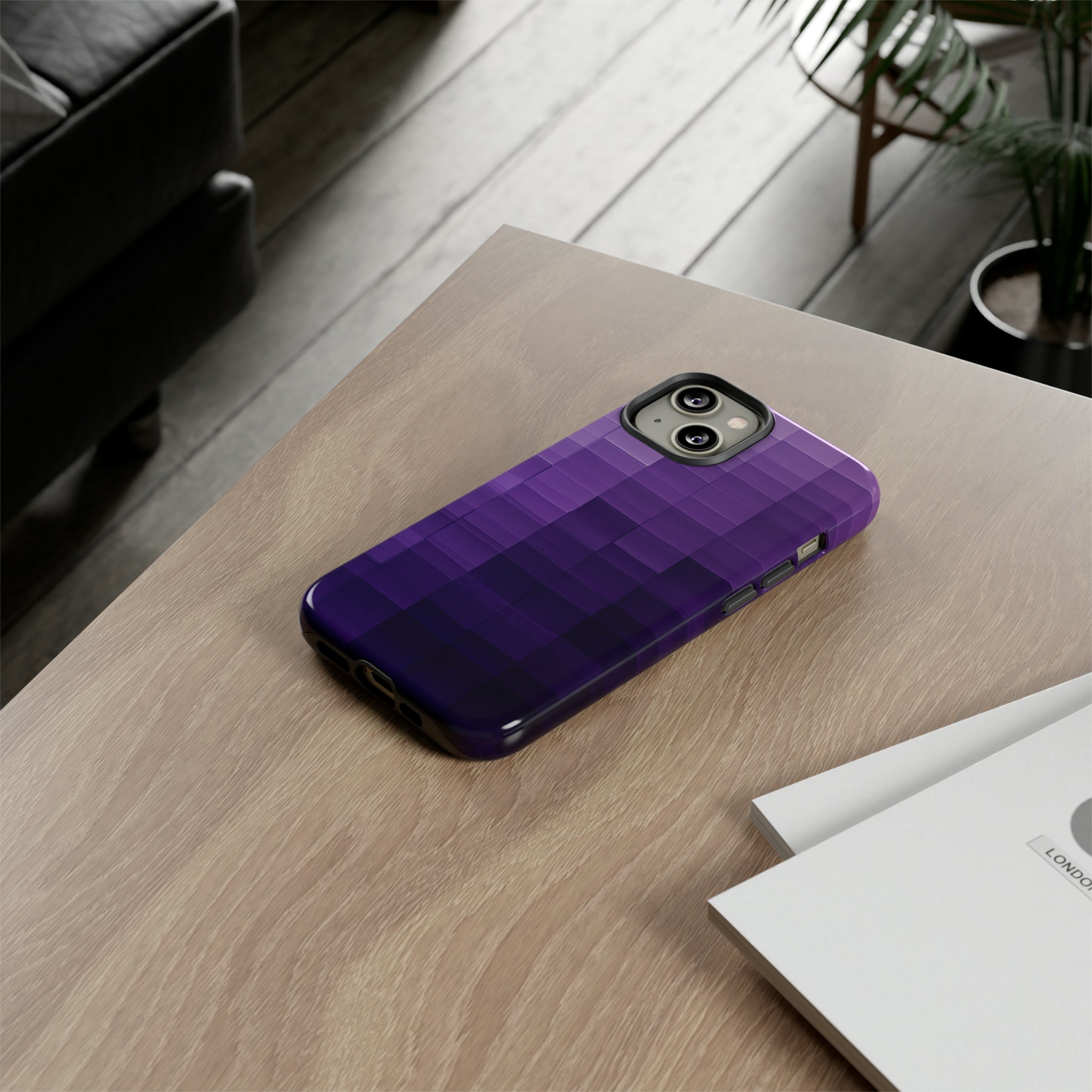 Purple Square Fusion - Protective Phone Case