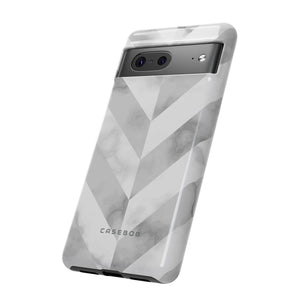 White Herringbone - Protective Phone Case