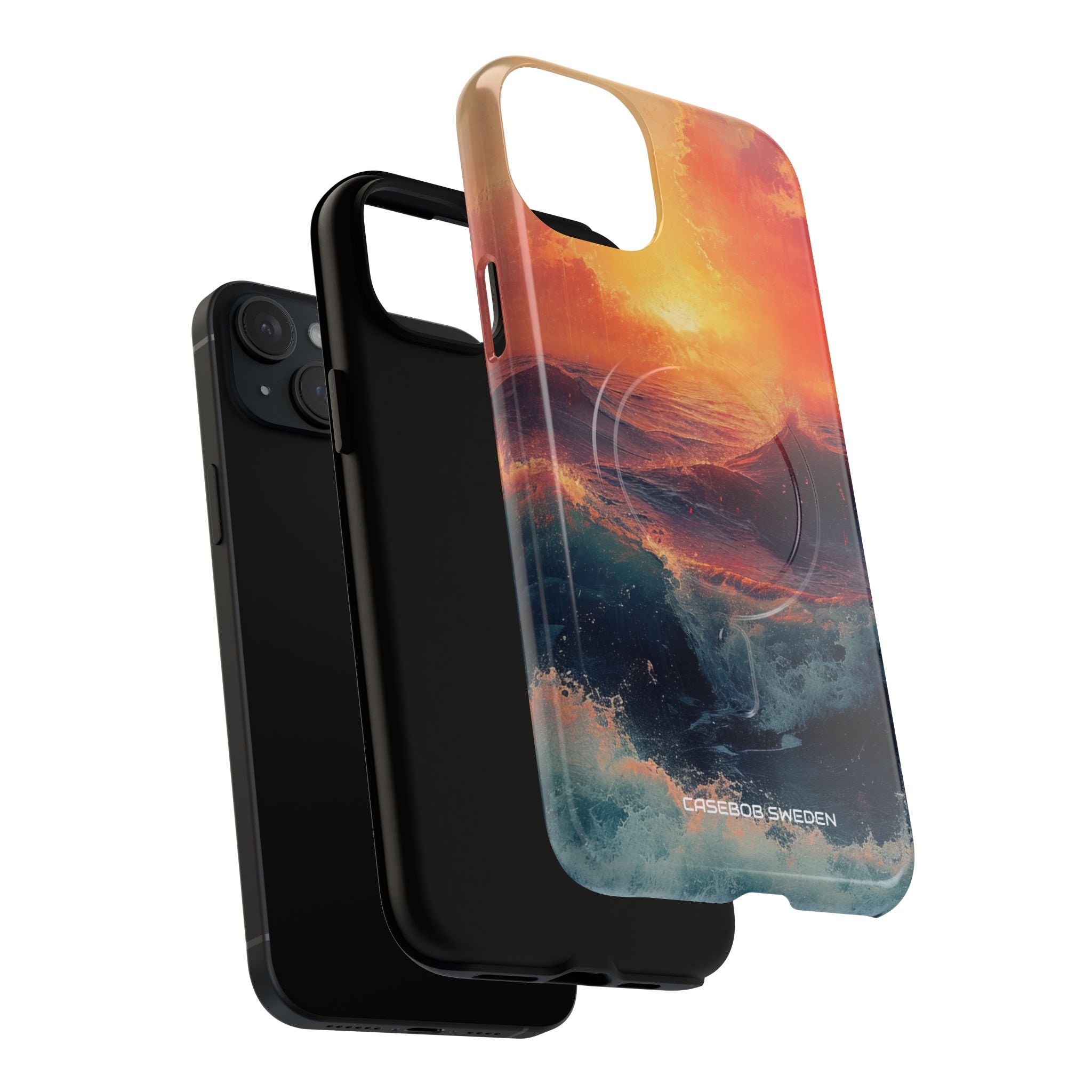 Ocean Sunset Waves - Tough + MagSafe® iPhone 15 Phone Case