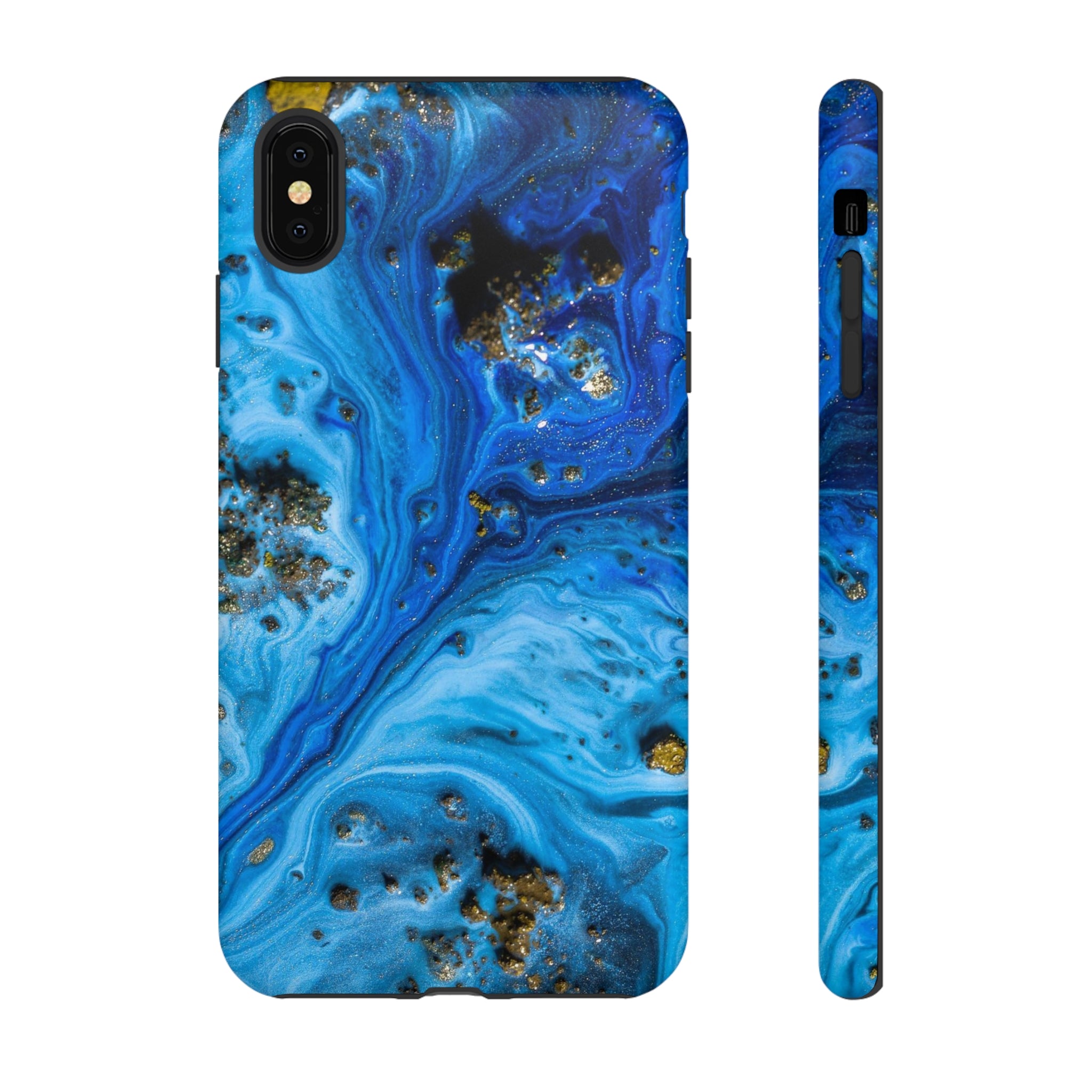 Blue Ice Melt Ink Art iPhone Case (Protective) iPhone XS MAX Matte Phone Case