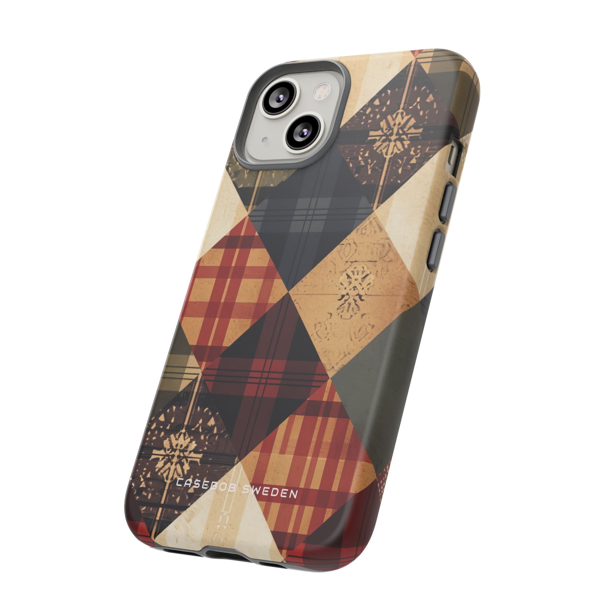 Rustic Geometric Patchwork Harmony iPhone 14 - Tough Phone Case