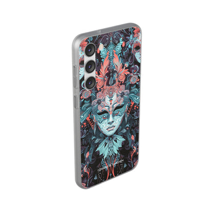 Mystic Teal Coral Mask - Flexi Samsung S23 Phone Case