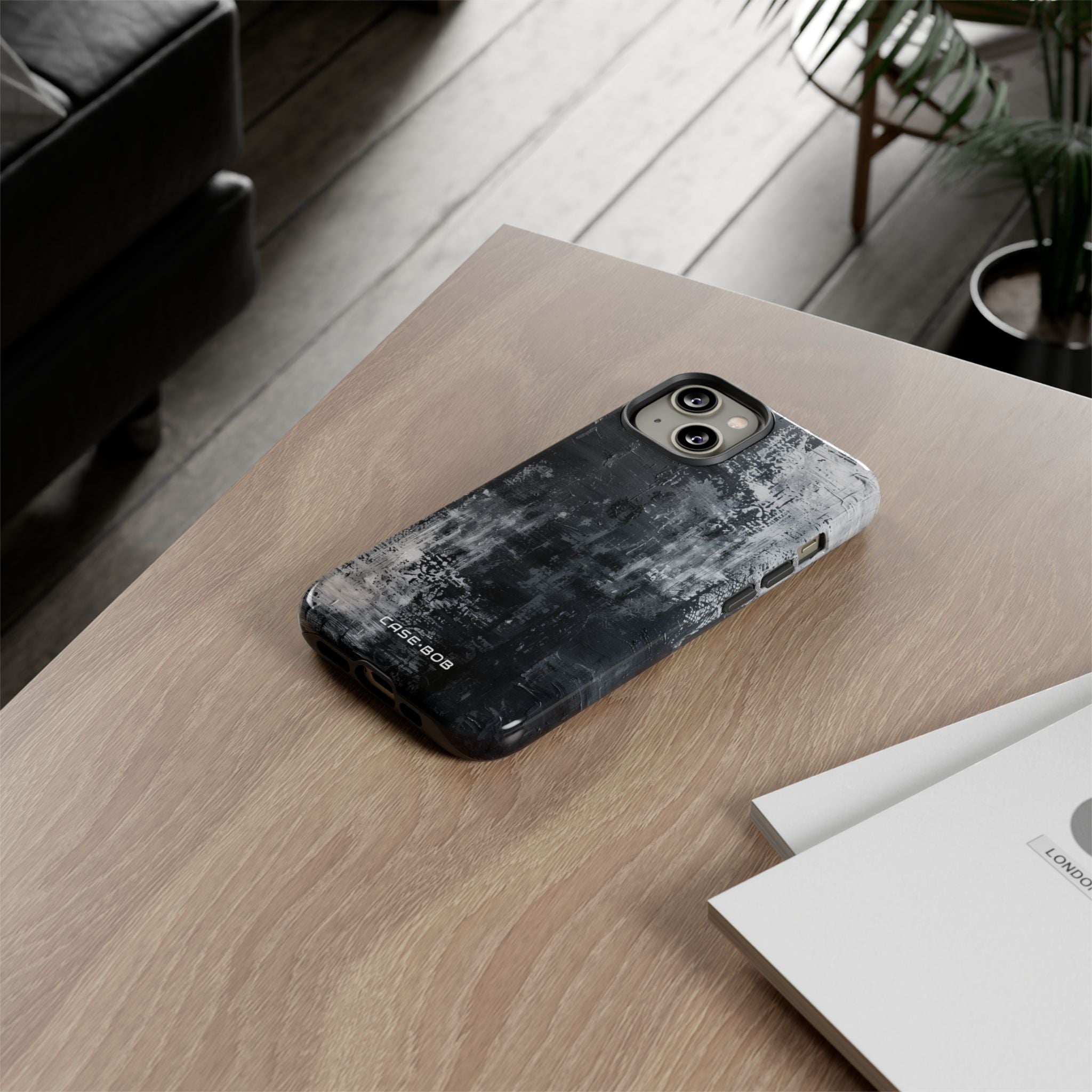 Textured Blackscape iPhone 14 Case - Tough