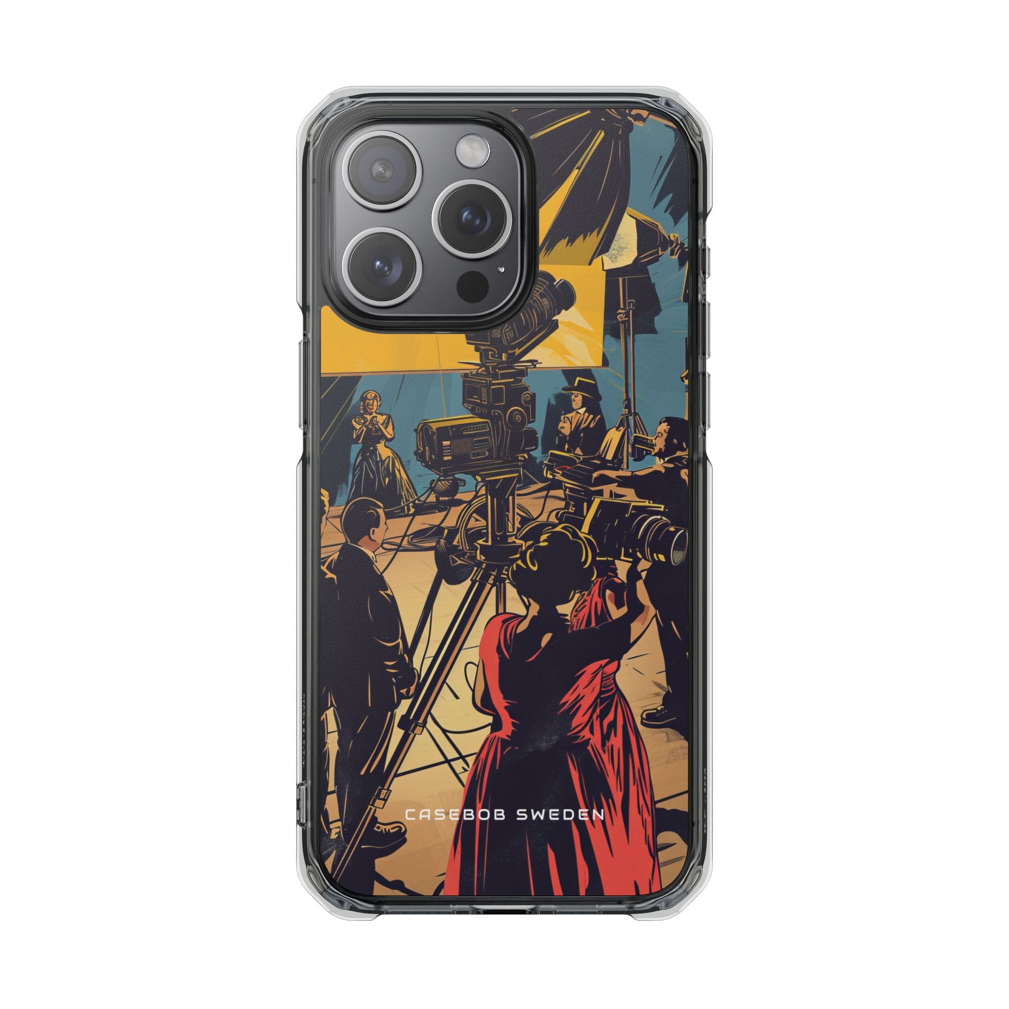 Golden Era Cinematic Spotlight iPhone 15 - Clear Impact Phone Case