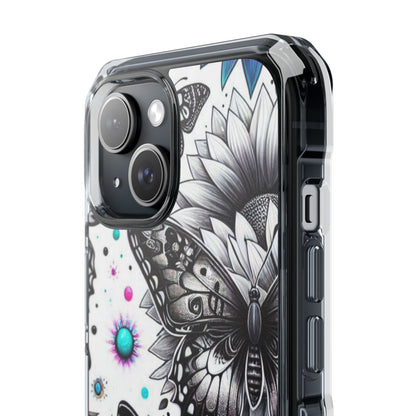 Monochrome Butterflies Sunlit iPhone 15 Case - Impact