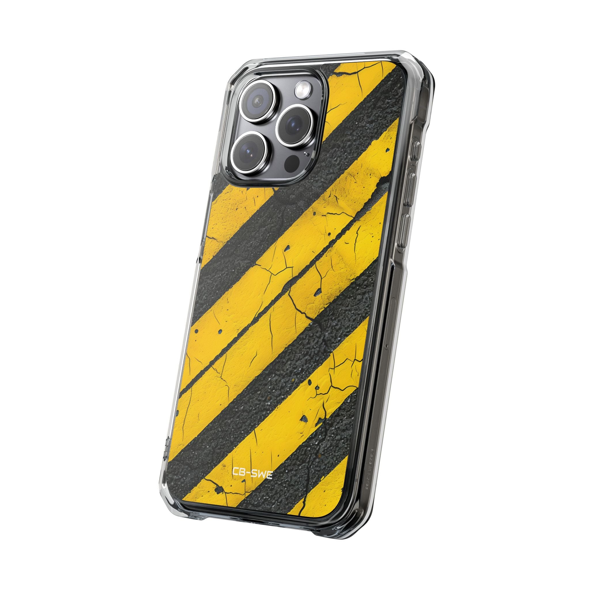 Cracked Hazard Lines iPhone Case - Impact